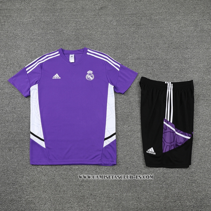 Chandal del Real Madrid 22-23 Manga Corta Purpura - Pantalon Corto